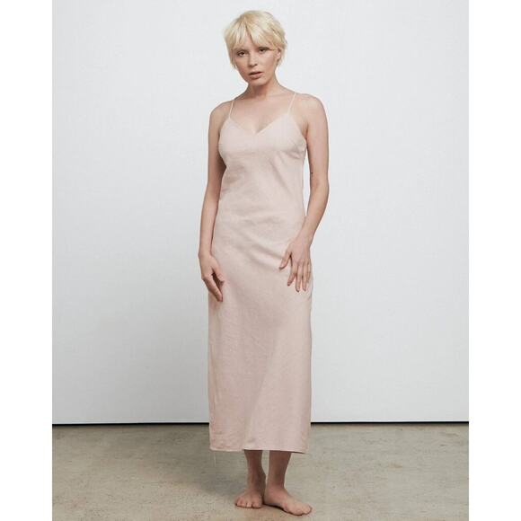 New BARE by Charlie Holiday Womans Large The Slip Dress Rose Pink Hemp Cotton - Picture 4 of 11